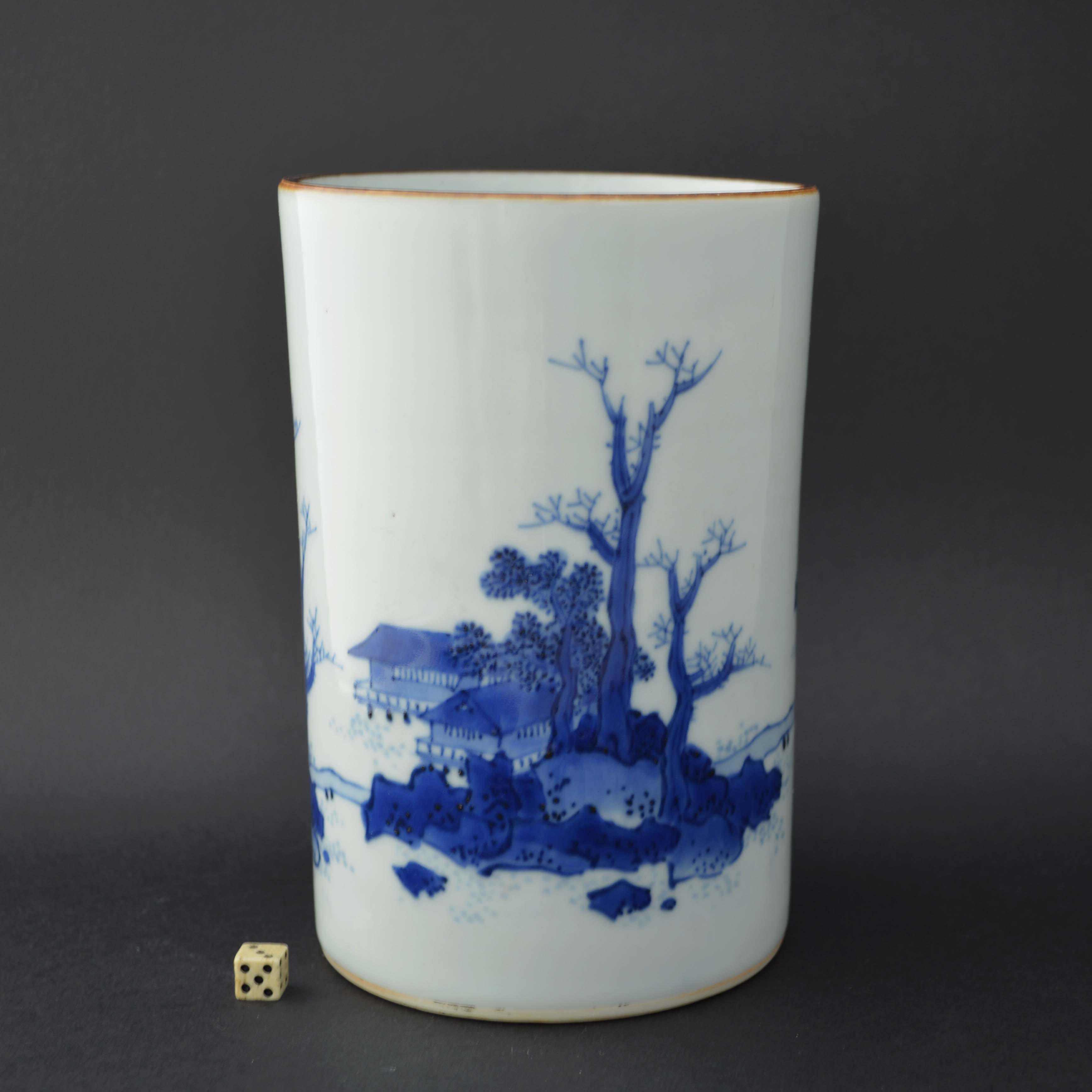 Wang Bingrong Brush Pot in High Relief – 19th Century (item #480376)