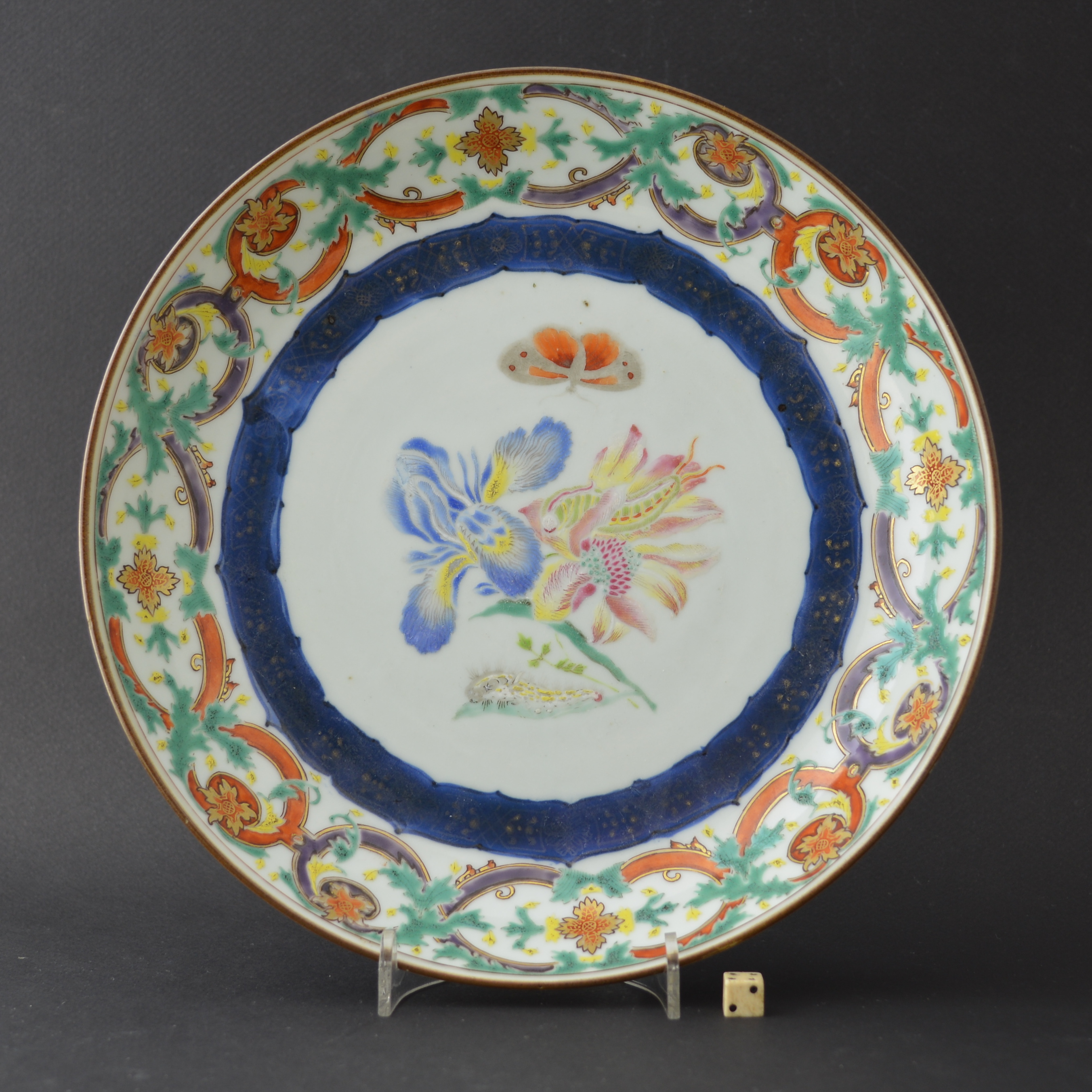 Chinese Export Porcelain Botanical `Merian` Plate c.1740-1750. 