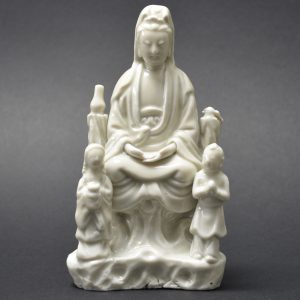 Ming or Qing Blanc de Chine Porcelain Guanyin Group - Robert McPherson Antiques - 25565