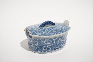 A Related 18th Century Dutch Delft Butter Tub and Cover.