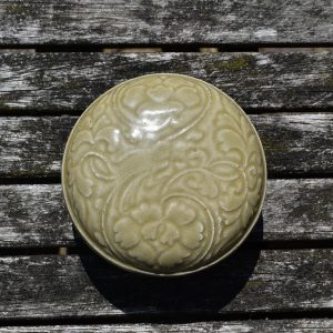 A Northern Song Yaozhou Celadon Moulded Box and Cover - Robert McPherson Antiques - 25993