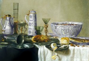 'Ontbijtje' (Breakfast') by Willem Claesz Heda (1594-1680). Detail.