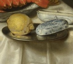 Detail - Willem Claesz. Heda, still life with a lobster c.1650-1659. National Gallery London.
