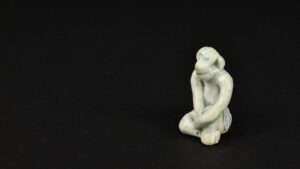 A Song Qingbai Porcelain Model of a Seated Monkey - Robert McPherson Antiques - 24541