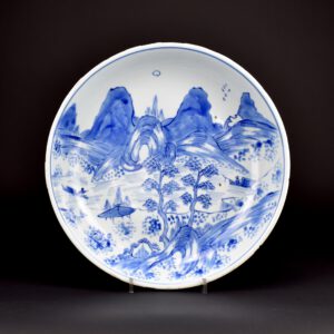 A Large Fine Early Kangxi Master of the Rocks Porcelain Dish - Robert McPherson Antiques - 27263