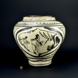 A Large Painted Cizhou Ware Guan, Yuan Dynasty - Robert McPherson Antiques - 26659.