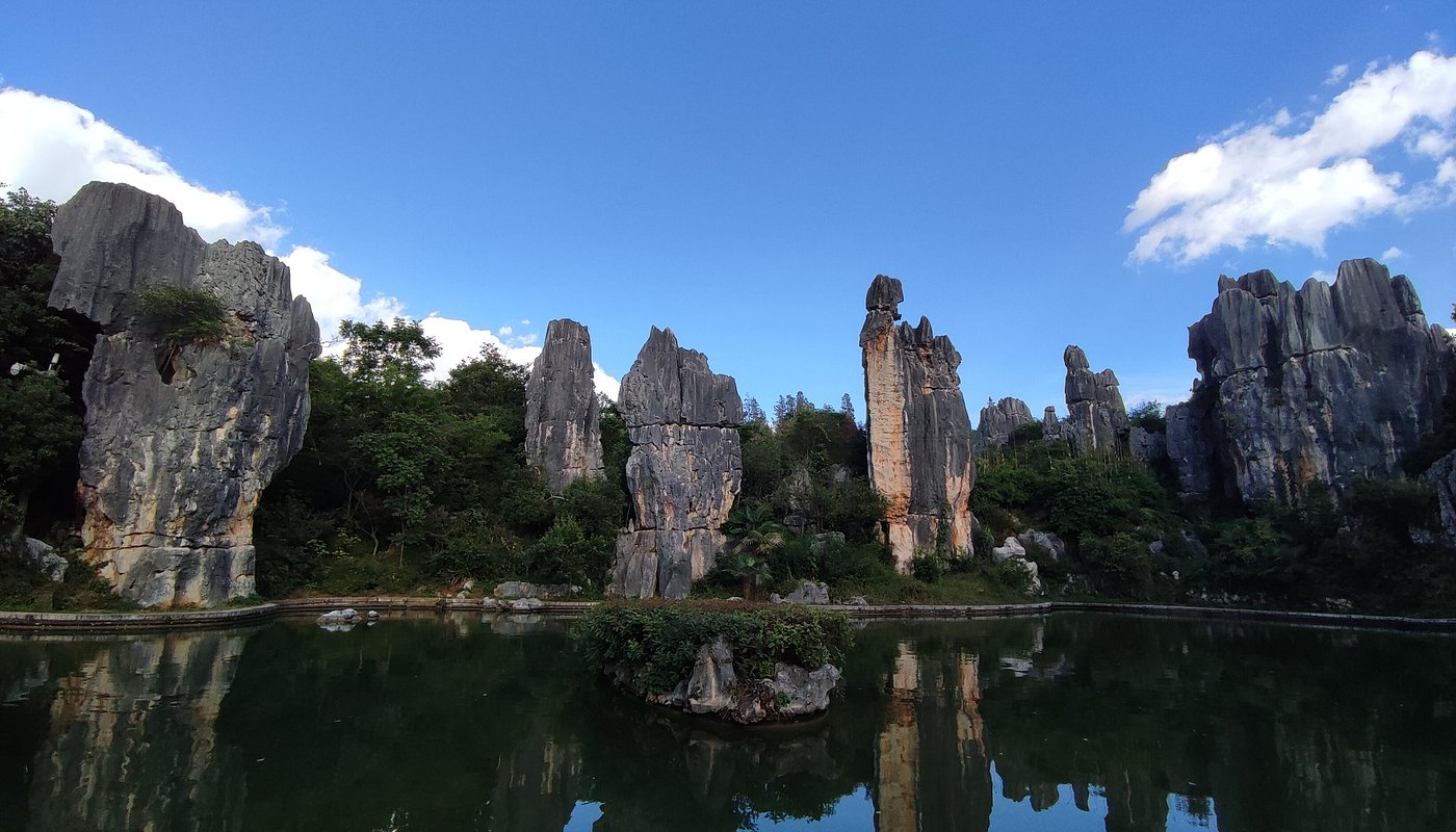 China's Shilin Stone Forest in Yunnan Province was carved by rain. 270 million years ago this was a shallow tropical sea.